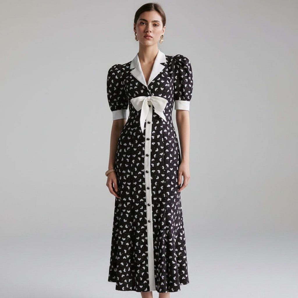 Bow Accent Midi Dress - GoSobiShop Boutique