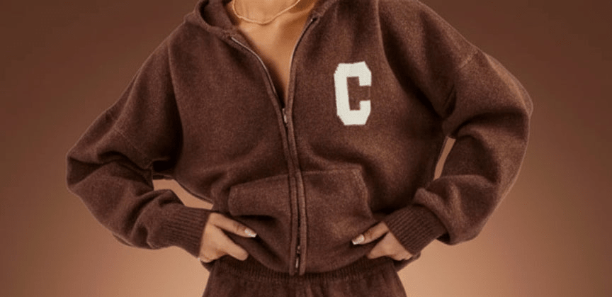 C - Tracksuit wool knit zipper hoodie knit wool sweatpants fall tops - GoSobiShop Boutique